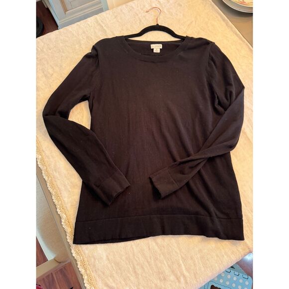 J by J Crew black cotton sweater; great basic sweater medium - Picture 1 of 6